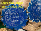 Chakren Anhänger Wheel Hals, blau, ca. 57 x 57 xx, zinnlegiert, kupferunterlegt – Produktansicht 1