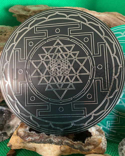 94 mm Disc 2er-Set – Lakhovsky MWO + Sri Yantra – zinnlegiert / schwarz – Produktansicht 1