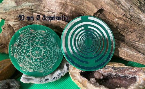 48 mm Disc 2er-Set – Lakhovsky MWO + Dodecagram – zinnlegiert – Produktansicht 2
