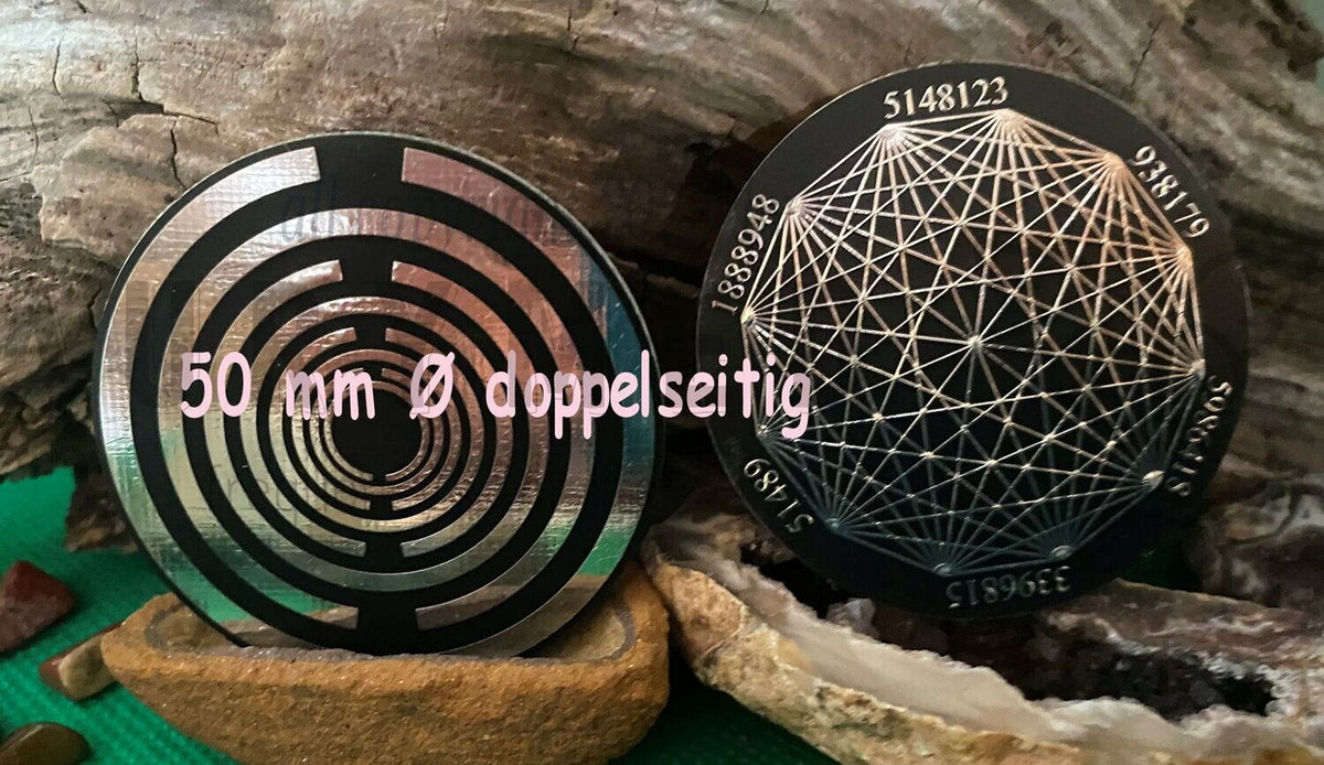 48 mm Disc 2er-Set – Lakhovsky MWO + Dodecagram – zinnlegiert – Produktansicht 3