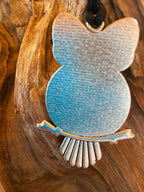 Amulett – Krafttier Eule – Dodecagram – zinnlegiert / nachtschwarz – Produktansicht 1