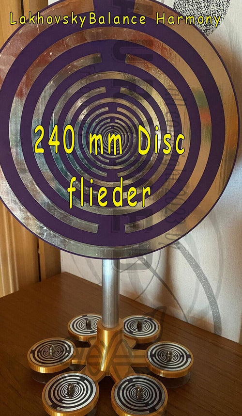 240 mm Disc – Aury`s MWA to Go in flieder, Lakhovsky MWO – Resonanz Ständer aus 3 D Druck PLA – Produktansicht 1