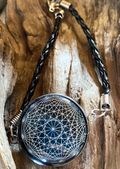 Armband-Kordel – Dodecagram – schwarze Disc 25 mm – Zinnlegierung