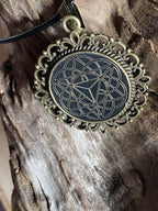 Amulett – Merkaba – 25 mm / goldlegiert / schwarz – Produktansicht 1