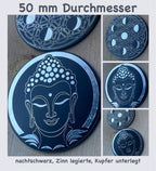 50 mm Disc 2er-Set – Blume des Lebens – zinnlegiert / schwarz – Produktansicht 1