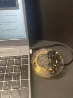 50 mm VibraNex UFO – silk golden, Oberflächenplatte zinnlegiert – Produktansicht 1