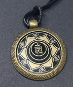 Amulett – Chakremy – Chakra – 25 mm / goldlegiert / Fassung bronzefarben – Produktansicht 1