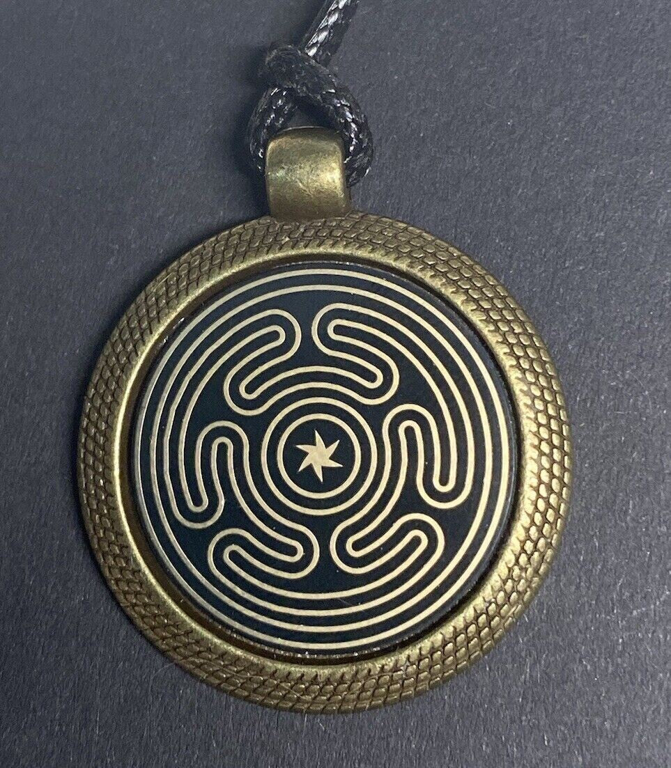 Amulett – Hekathe Wheel der heiligen – 25 mm / goldlegiert / Fassung bronzefarben – Produktansicht 1
