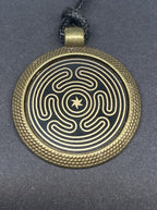 Amulett – Hekathe Wheel der heiligen – 25 mm / goldlegiert / Fassung bronzefarben – Produktansicht 1
