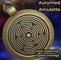 Amulett – Hekathe Wheel der heiligen – 25 mm / goldlegiert / Fassung bronzefarben – Produktansicht 1
