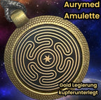 Amulett – Hekathe Wheel der heiligen – 25 mm / goldlegiert / Fassung bronzefarben – Produktansicht 1