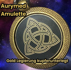 Amulett – keltischer Knoten – 25 mm / goldlegiert / Fassung bronzefarben – Produktansicht 1