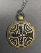 Amulett – Hekathe Wheel der heiligen – 25 mm / goldlegiert / Fassung bronzefarben – Produktansicht 1