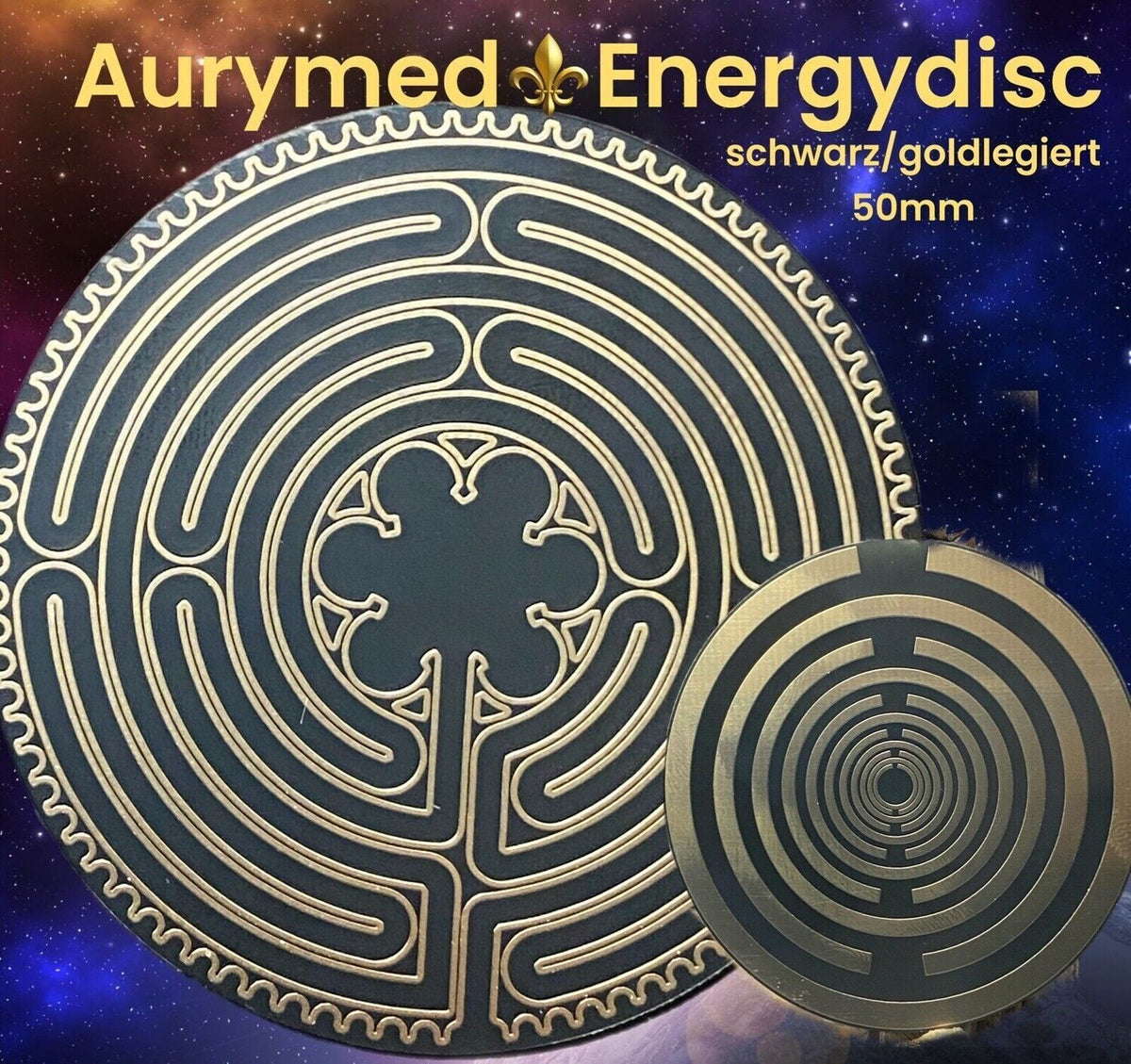 50 mm Disc 2er-Set – Lakhovsky MWO – goldlegiert / nachtschwarz / schwarz – Produktansicht 1