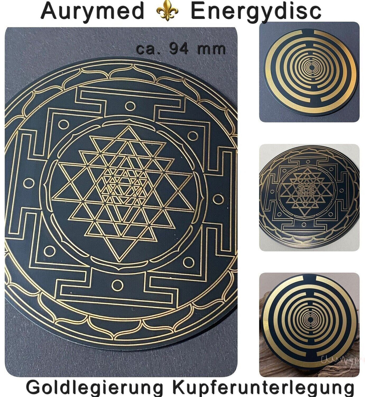 94 mm Discs – Lakhovsky MWO & Sri Yantra – Farbe, Legierung und Stückzahl wählbar – Galerie