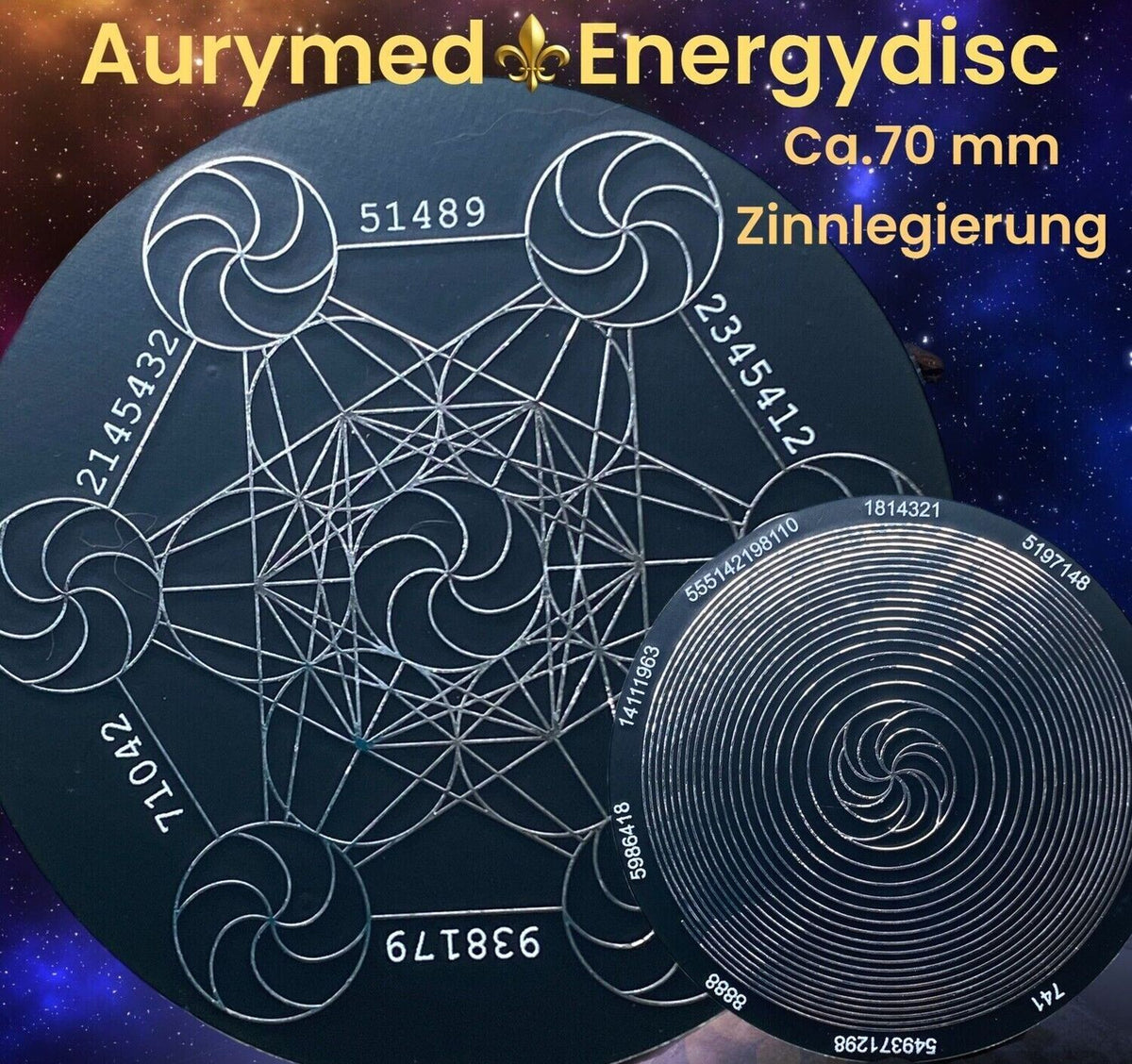 70 mm Discs – Metatron & Bifilar-Fermat – Farbe, Legierung und Stückzahl wählbar – Bild 4