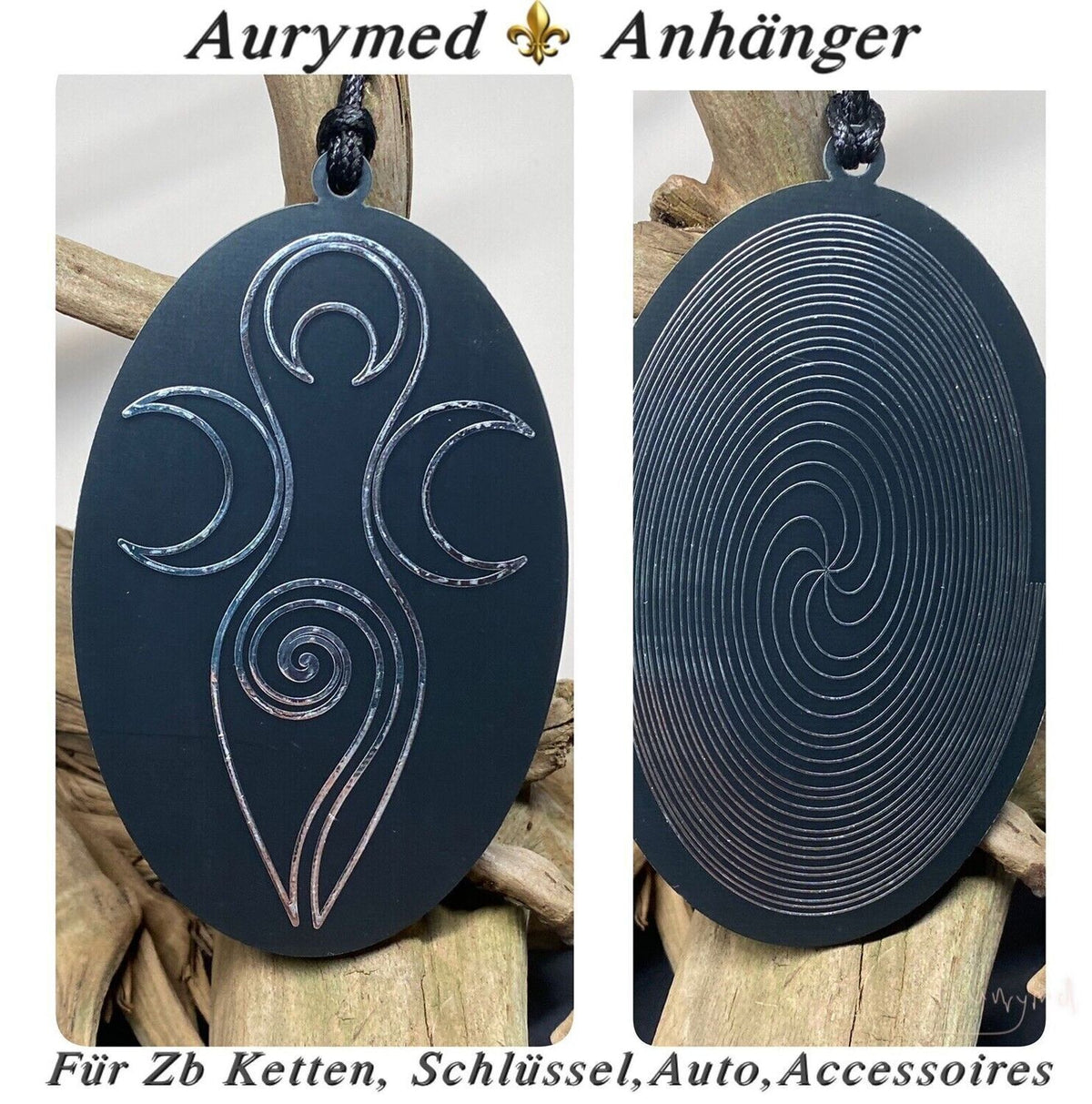 Amulett – Disc – Dreifaltigkeits – – Bifilar / Fermat – zinnlegiert / schwarz – Produktansicht 1