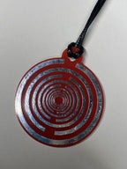 Amulett – Disc ca. 48x58 mm – Lakhovsky MWO + Dodecagram – 58 mm / zinnlegiert / rot – Produktansicht 1