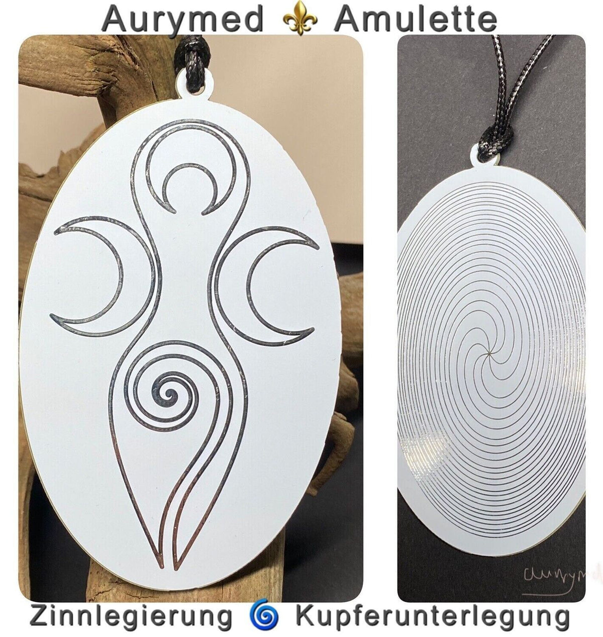 Amulett – Disc – Dreifaltigkeits – – Bifilar / Fermat – zinnlegiert / weiß – Produktansicht 1