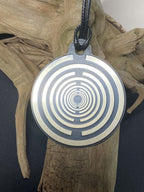 Amulett – Disc ca. 48x58 mm – Lakhovsky MWO + Dodecagram – 58 mm / goldlegiert / schwarz – Produktansicht 1