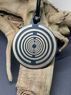 Amulett – Disc ca. 48x58 mm – Lakhovsky MWO + Dodecagram – 58 mm / goldlegiert / schwarz – Produktansicht 1