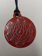 Amulett – Disc ca. 48x58 mm – Lakhovsky MWO + Dodecagram – 58 mm / zinnlegiert / rot – Produktansicht 1