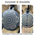 Amulett – Disc ca. 48x58 mm – Lakhovsky MWO + Dodecagram – 58 mm / goldlegiert / schwarz – Produktansicht 1
