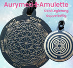Amulett – Disc ca. 48x58 mm – Lakhovsky MWO + Dodecagram – 58 mm / goldlegiert / schwarz – Produktansicht 1