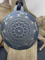 Amulett – Disc ca. 48x58 mm – Lakhovsky MWO + Dodecagram – 58 mm / goldlegiert / schwarz – Produktansicht 1