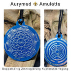Amulett – Disc ca. 48x58 mm – Lakhovsky MWO + Dodecagram – 58 mm / zinnlegiert / blau – Produktansicht 1