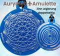 Amulett – Disc ca. 48x58 mm – Lakhovsky MWO + Dodecagram – 58 mm / zinnlegiert / blau – Produktansicht 1