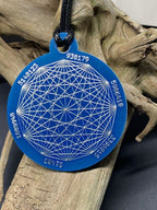 Amulett – Disc ca. 48x58 mm – Lakhovsky MWO + Dodecagram – 58 mm / zinnlegiert / blau – Produktansicht 1