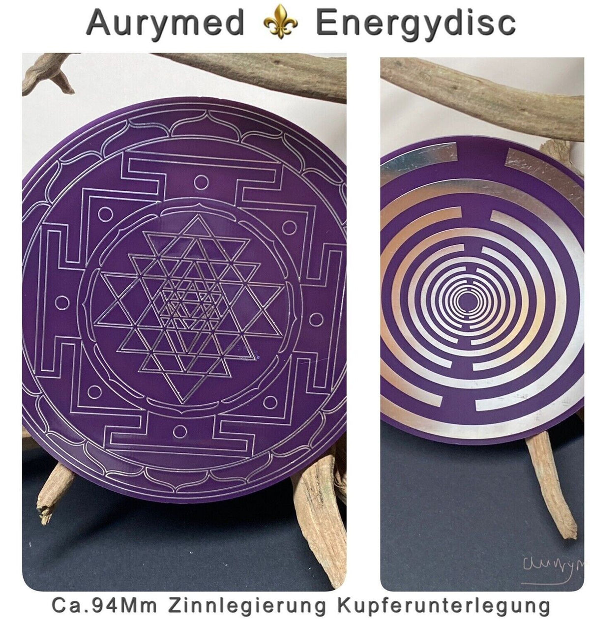 94 mm Discs – Lakhovsky MWO & Sri Yantra – Farbe, Legierung und Stückzahl wählbar – Galerie