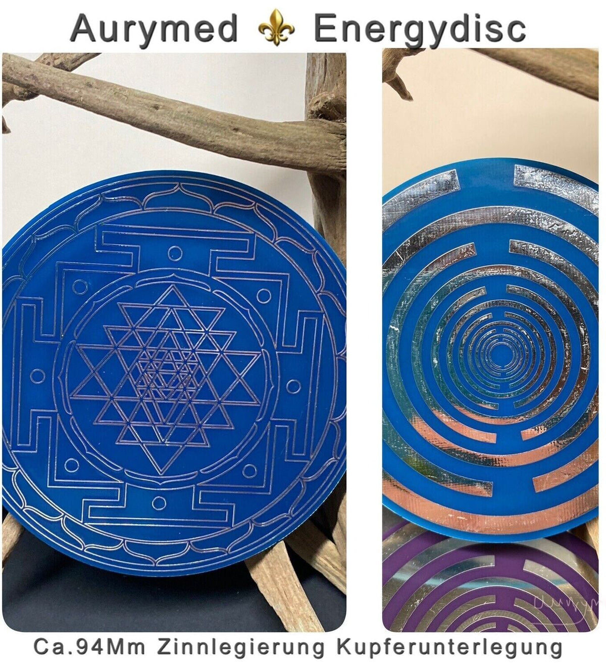 94 mm Discs – Lakhovsky MWO & Sri Yantra – Farbe, Legierung und Stückzahl wählbar – Galerie
