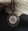 Amulett – bronzefarben, Metatron, Disc (hinter Glas) in weiss 25 mm, goldlegiert, kupferunterlegt – Produktansicht 1