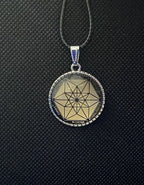 Amulett – Vector Equilibrium – 25 mm / goldlegiert / schwarz – Produktansicht 1