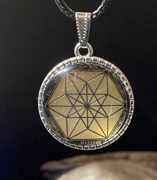 Amulett – Vector Equilibrium – 25 mm / goldlegiert / schwarz – Produktansicht 1
