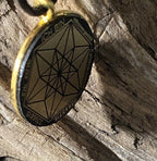 Amulett – Blume des Lebens – Bifilar / Fermat + Blume des Lebens – 30 mm / goldlegiert / nachtschwarz – Produktansicht 1