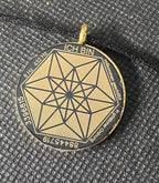 Amulett – Blume des Lebens – Bifilar / Fermat + Blume des Lebens – 30 mm / goldlegiert / nachtschwarz – Produktansicht 1