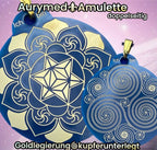 Amulett – Merkaba im Lotus mit den Worten – Merkaba + Lotus – 46 mm – Produktansicht 1