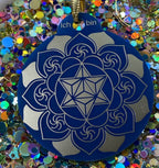 Amulett – Merkaba im Lotus mit den Worten – Merkaba + Lotus – 46 mm – Produktansicht 1