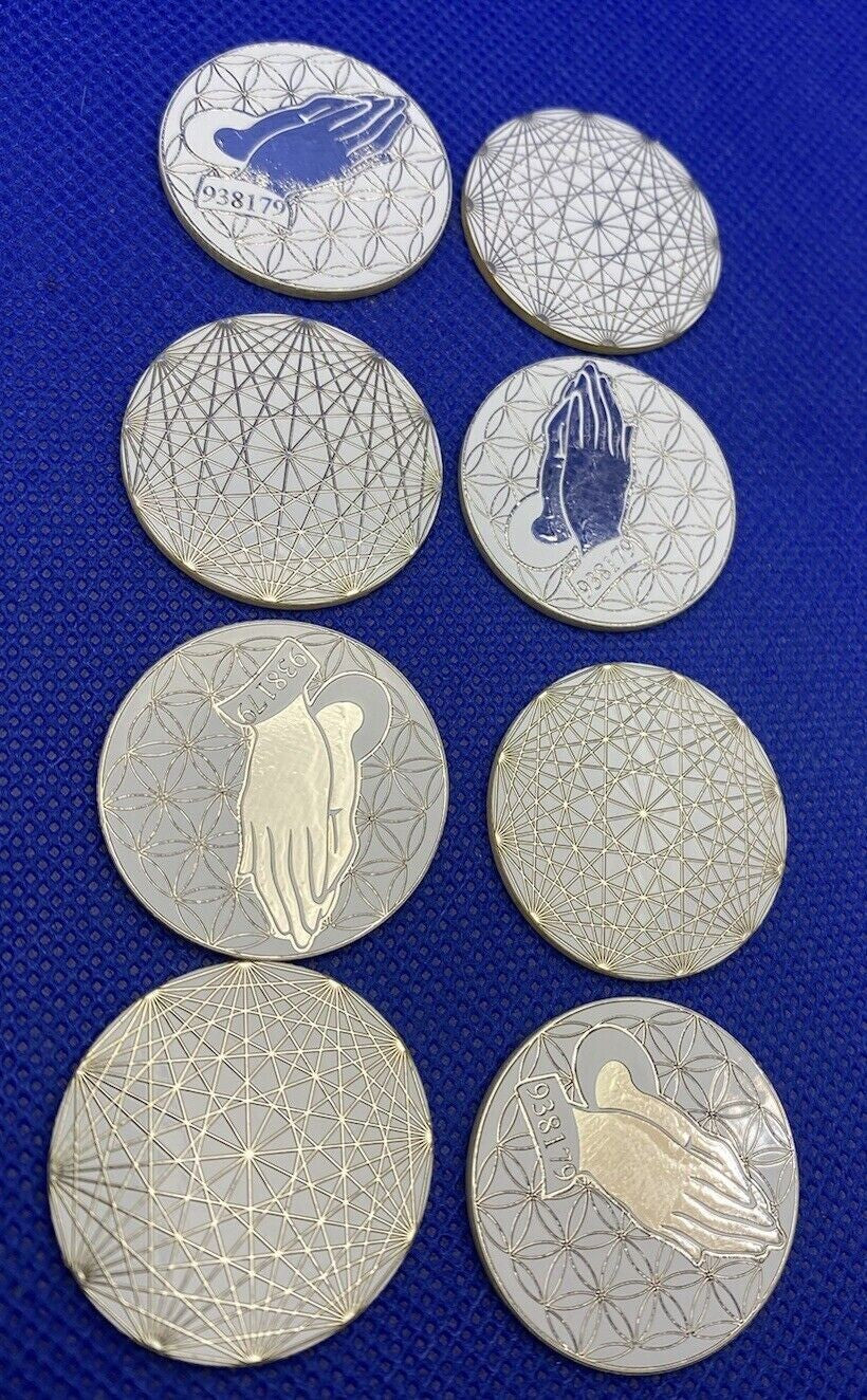 32 mm Discs – Dodecagram & Blume des Lebens – 8er-Set – Ultraweiß – Bild 12
