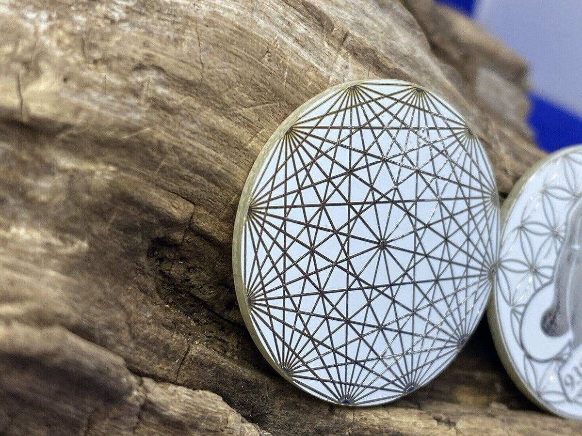 32 mm Discs – Dodecagram & Blume des Lebens – 8er-Set – Ultraweiß – Bild 7