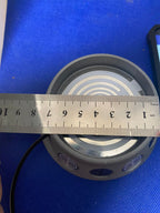 69 mm VibraNex Brunnen – grau, Oberflächenplatte zinnlegiert, Füllung Turmaline – Produktansicht 1