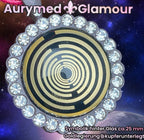 Amulett – Lakhovsky MWO – 25 mm / goldlegiert / Fassung braune – Produktansicht 1