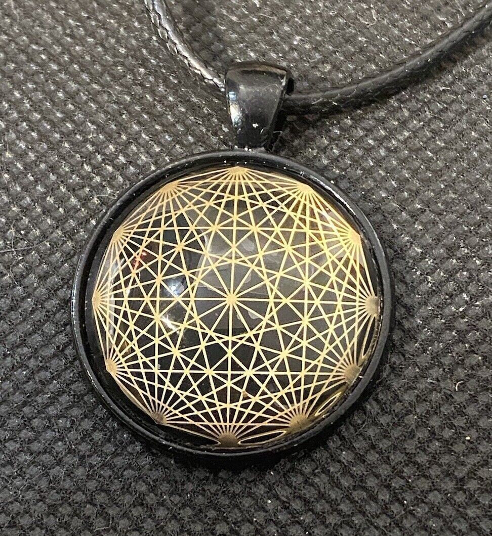 Amulett – Dodecagram – 25 mm / goldlegiert / schwarz – Produktansicht 1
