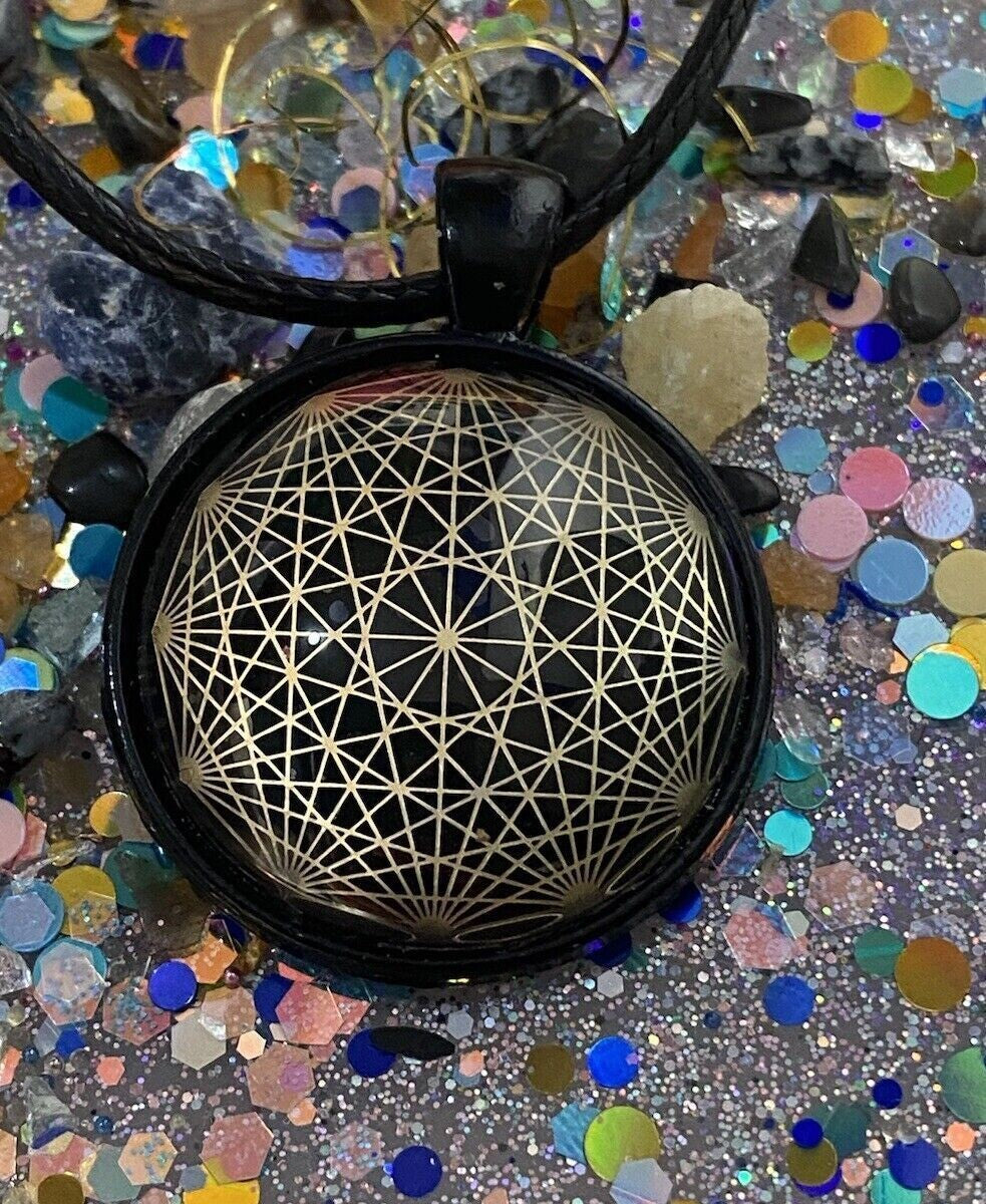 Amulett – Dodecagram – 25 mm / goldlegiert / schwarz – Produktansicht 1