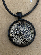 Amulett – Dodecagram – 25 mm / goldlegiert / schwarz – Produktansicht 1