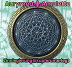 Amulett – bronzefarben, Dodecagram 12 – er Stern, Disc in schwarz 25 mm, zinnlegiert, kupferunterlegt – Produktansicht 1