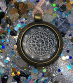 Amulett – bronzefarben, Dodecagram 12 – er Stern, Disc in schwarz 25 mm, zinnlegiert, kupferunterlegt – Produktansicht 1